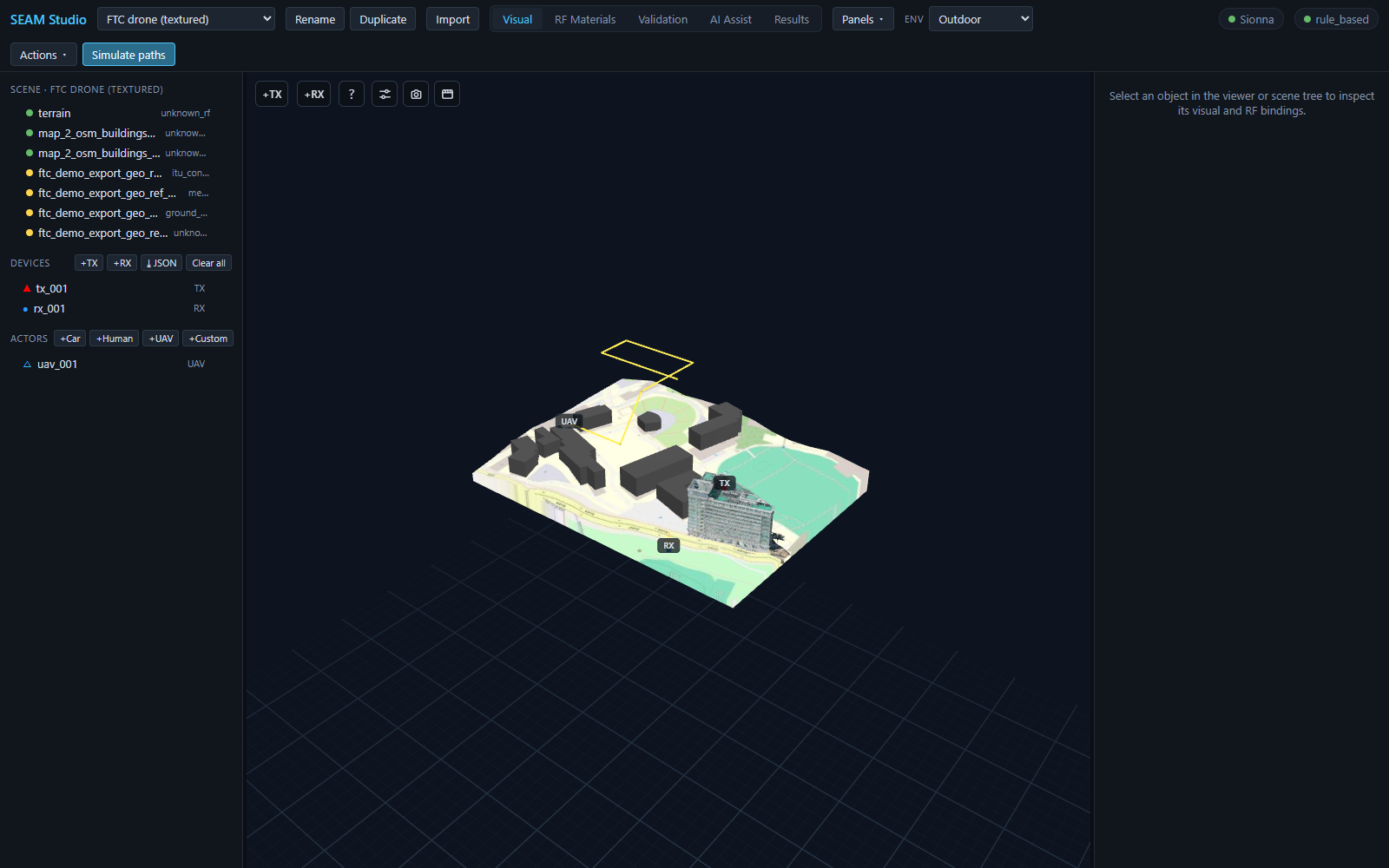 A drone-scanned textured bundle imported into SEAM Studio