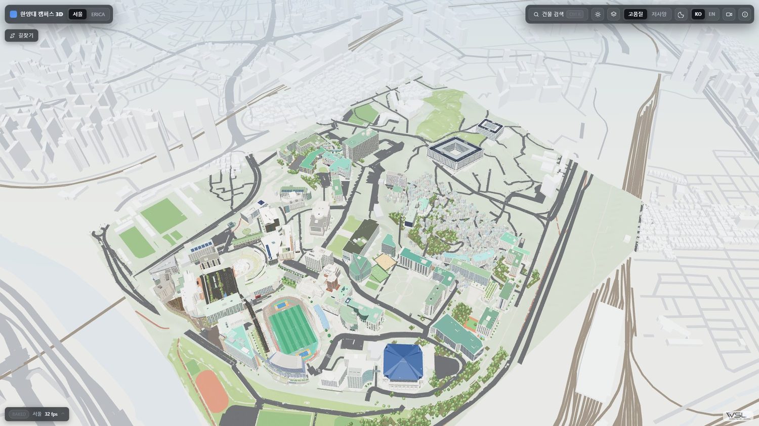 A 3D map of Hanyang University Seoul campus